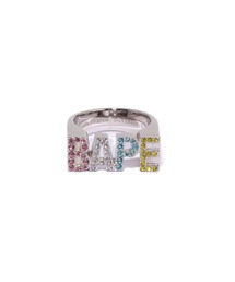 A BATHING APE | BAPE LOGO RING W/ MULTI COLOR RHINESTONE(リング)