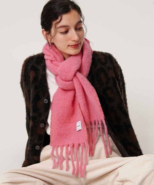 STAR TEAM mahair scarf スターチーム マフラー 赤ピンク STAR TEAM mahair scarf スターチーム マフラー 赤ピンク - メルカリ