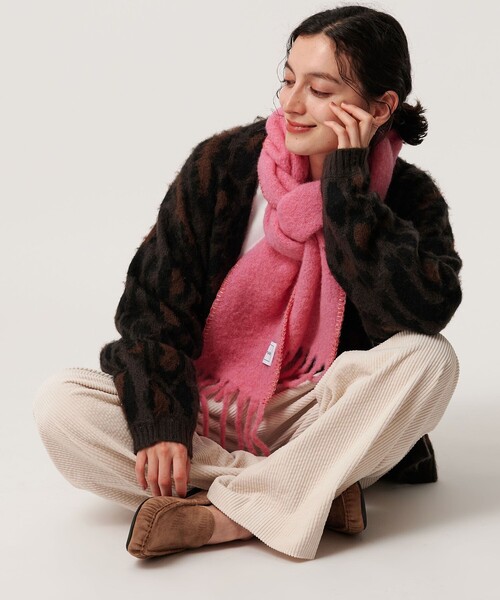 mylab（マイラブ）の「＜mylab＞アルパカ ステッチマフラー（マフラー・レディース・ピンク/モカ/オレンジ・FREE）」の6枚目の写真