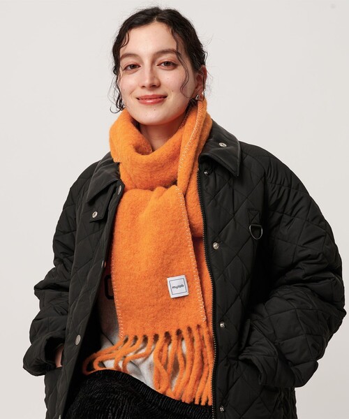 mylab（マイラブ）の「＜mylab＞アルパカ ステッチマフラー（マフラー・レディース・ピンク/モカ/オレンジ・FREE）」の8枚目の写真