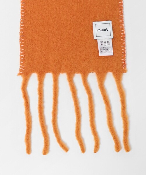 THE BLUE BRIDGE オレンジマフラー　アルパカ mylab＞アルパカ ステッチマフラー（マフラー）｜mylab（マイラブ）の