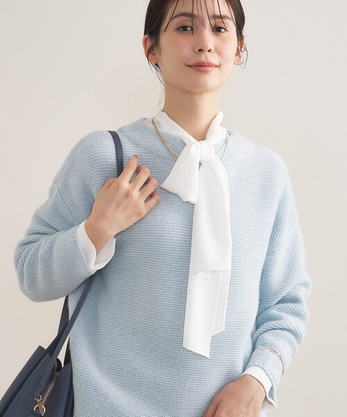 INDIVI（インディヴィ）の「【洗える／大人ラメ】カラーMIXボトルネックニット（ニット/セーター・レディース・ライトグリーン系/パープル系1/サックスブルー系3・05/38/34/15 /13/19）」の16枚目の写真