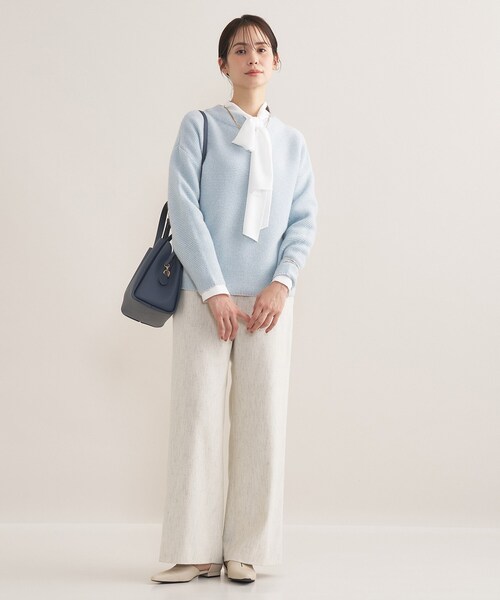 INDIVI（インディヴィ）の「【洗える／大人ラメ】カラーMIXボトルネックニット（ニット/セーター・レディース・ライトグリーン系/パープル系1/サックスブルー系3・05/38/34/15 /13/19）」の6枚目の写真