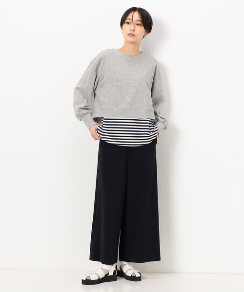 COMME CA(コムサ)の「〔 TALLサイズ 〕 【レイヤード】ミニ裏毛 プルオーバー(スウェット・レディース・カーキ/トップグレー/ネイビー・13号/15号)」の4枚目の写真