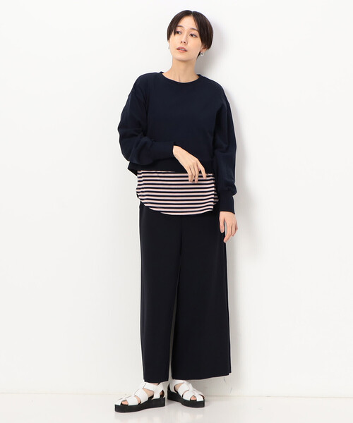 COMME CA(コムサ)の「〔 TALLサイズ 〕 【レイヤード】ミニ裏毛 プルオーバー(スウェット・レディース・カーキ/トップグレー/ネイビー・13号/15号)」の6枚目の写真