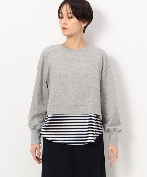 COMME CA(コムサ)の「〔 TALLサイズ 〕 【レイヤード】ミニ裏毛 プルオーバー(スウェット・レディース・カーキ/トップグレー/ネイビー・13号/15号)」の10枚目の写真