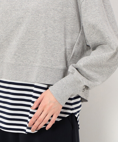 COMME CA(コムサ)の「〔 TALLサイズ 〕 【レイヤード】ミニ裏毛 プルオーバー(スウェット・レディース・カーキ/トップグレー/ネイビー・13号/15号)」の14枚目の写真