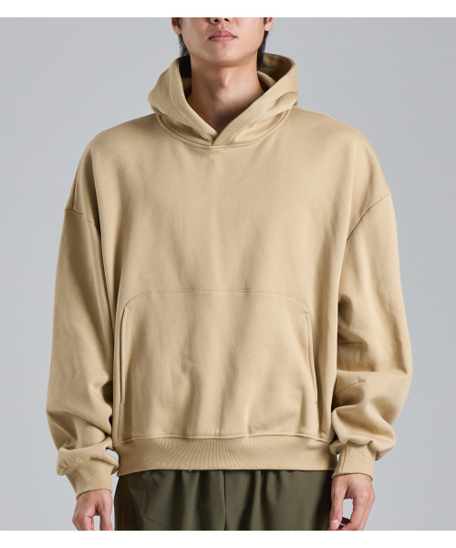BUTTON SEOUL(ボタンソウル)の「ミニマル起毛フードパーカー(ベージュ)(パーカー・メンズ・その他・MEDIUM/LARGE/X-LARGE)」の2枚目の写真