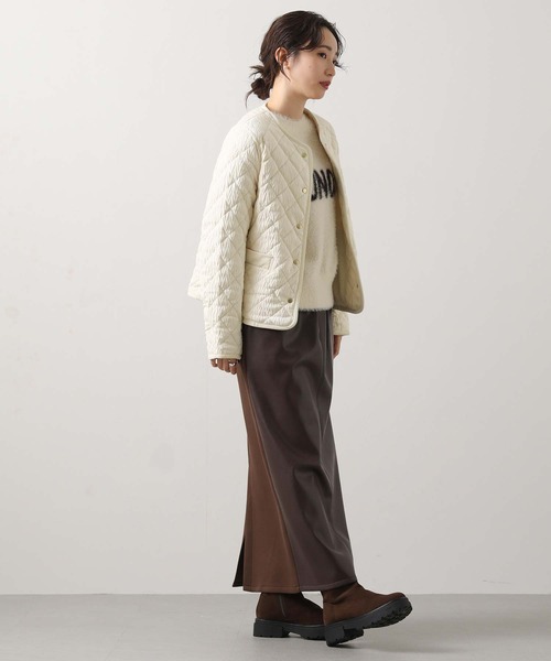 Gready Brilliant（グレディブリリアン）の「ベロアキルトクルージャケット（その他アウター・レディース・オフホワイト・FREE）」の5枚目の写真