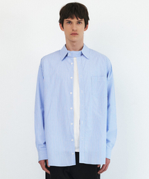 CEDRIC STRIPE COTTON SHIRTS - LIGHT BLUE
