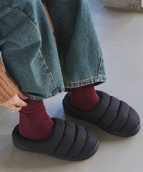 KOBE LETTUCE(コウベレタス)の「モックシューズ ウィンターサンダル(サンダル・レディース・カーキ/ブラック/ベージュ・L/M)」の6枚目の写真