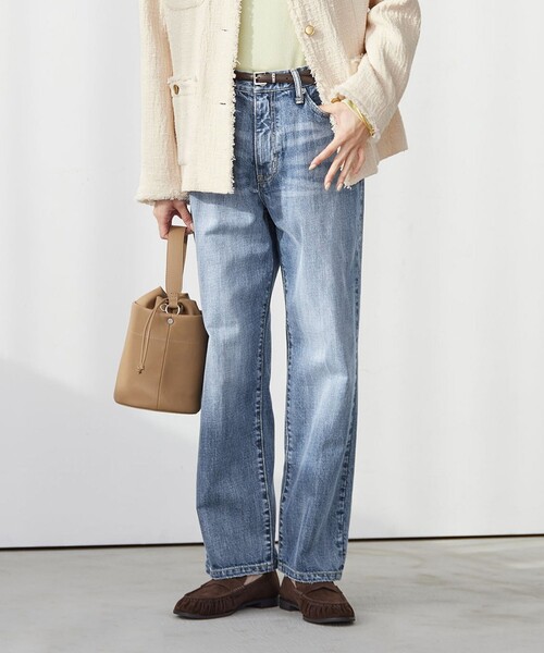 green label relaxing（グリーンレーベルリラクシング）の「［size SHORT/TALLあり］ストレート デニム（デニムパンツ・レディース・オフホワイト/ライトブルー/コバルトブルー・SHORT/34/36/38/40/42/44/46/TALL）」の3枚目の写真