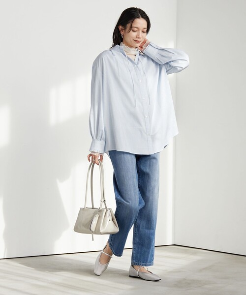 green label relaxing（グリーンレーベルリラクシング）の「［size SHORT/TALLあり］ストレート デニム（デニムパンツ・レディース・オフホワイト/ライトブルー/コバルトブルー・SHORT/34/36/38/40/42/44/46/TALL）」の5枚目の写真