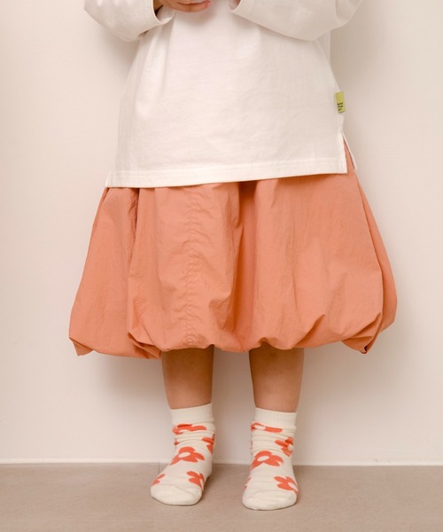 MAKE YOUR DAY（メイクユアデイ）の「7分丈ボリュームバルーンスカート■80～140cm（スカート・キッズ・ベージュ/サーモンピンク/サックスブルー・90/100/110/120/130/140）」の3枚目の写真