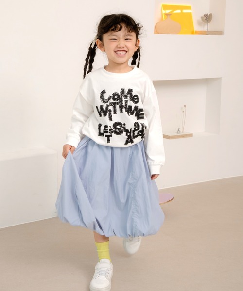 MAKE YOUR DAY（メイクユアデイ）の「7分丈ボリュームバルーンスカート■80～140cm（スカート・キッズ・ベージュ/サーモンピンク/サックスブルー・90/100/110/120/130/140）」の13枚目の写真