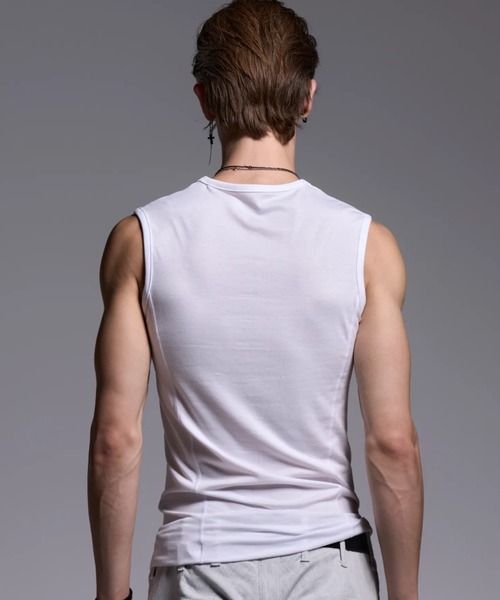 kiryuyrik(キリュウキリュウ)の「Kiryuyrik/キリュウキリュウ/Henry Neck Tank Top / ヘンリーネック タンクトップ(タンクトップ・メンズ・ホワイト/ブラック・SMALL/LARGE/MEDIUM)」の5枚目の写真