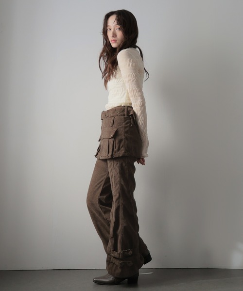 Ulysses（ユリシス）の「レイヤードコーデュロイワイドパンツ（その他パンツ・レディース・ブラウン・L/M）」の9枚目の写真
