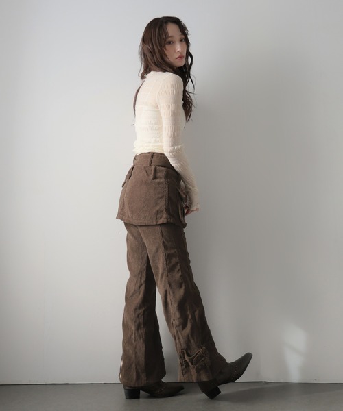 Ulysses（ユリシス）の「レイヤードコーデュロイワイドパンツ（その他パンツ・レディース・ブラウン・L/M）」の11枚目の写真
