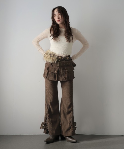 Ulysses（ユリシス）の「レイヤードコーデュロイワイドパンツ（その他パンツ・レディース・ブラウン・L/M）」の18枚目の写真