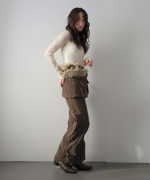 Ulysses（ユリシス）の「レイヤードコーデュロイワイドパンツ（その他パンツ・レディース・ブラウン・L/M）」の20枚目の写真