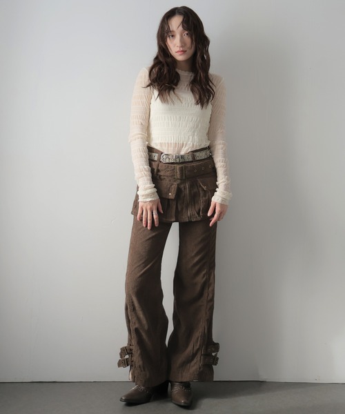 Ulysses（ユリシス）の「レイヤードコーデュロイワイドパンツ（その他パンツ・レディース・ブラウン・L/M）」の22枚目の写真