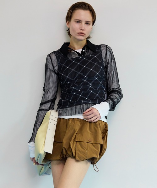 Three-Piece Sheer Polo Top/スリーピースシアーポロトップ