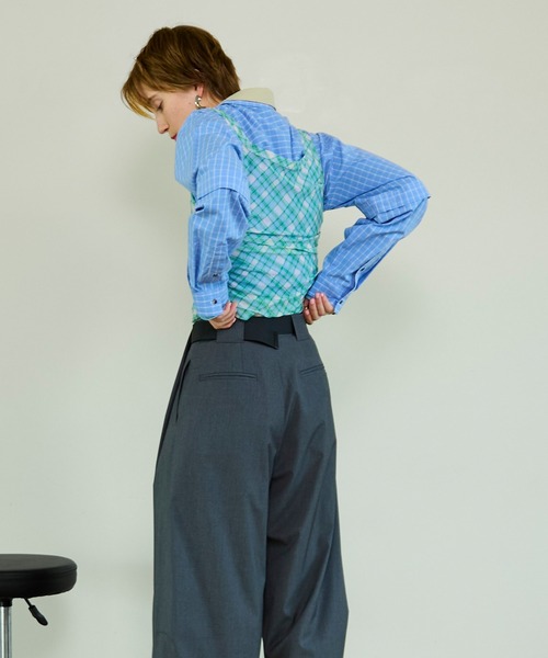 MAISON SPECIAL（メゾンスペシャル）の「Three-Piece Sheer Polo Top/スリーピースシアーポロトップ（ポロシャツ・レディース・ミント/ブルー/ブラック・FREE）」の10枚目の写真