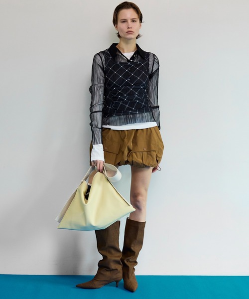 MAISON SPECIAL（メゾンスペシャル）の「Three-Piece Sheer Polo Top/スリーピースシアーポロトップ（ポロシャツ・レディース・ミント/ブルー/ブラック・FREE）」の11枚目の写真