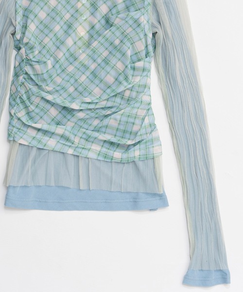 MAISON SPECIAL（メゾンスペシャル）の「Three-Piece Sheer Polo Top/スリーピースシアーポロトップ（ポロシャツ・レディース・ミント/ブルー/ブラック・FREE）」の22枚目の写真