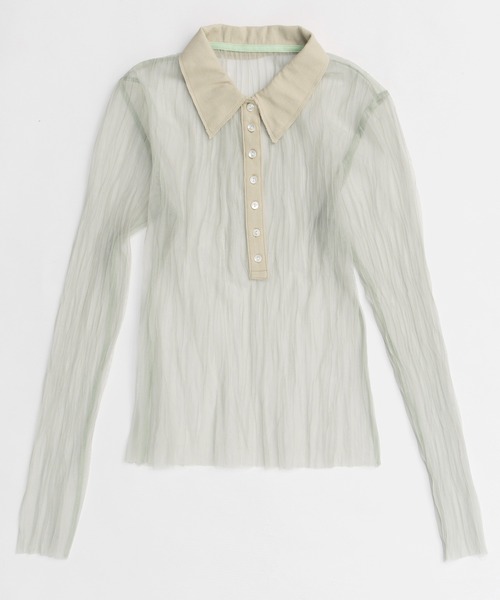 Three-Piece Sheer Polo Top/スリーピースシアーポロトップ