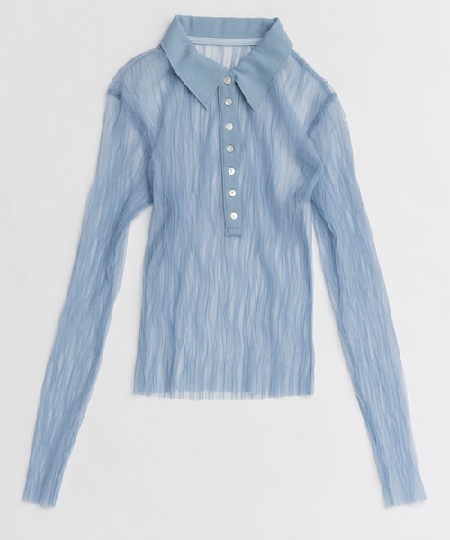 Three-Piece Sheer Polo Top/スリーピースシアーポロトップ