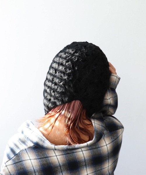 Three Four Time（ｽﾘｰﾌｫｰﾀｲﾑ）の「レース編みキャップ（ニットキャップ/ビーニー・レディース・ブラック/アイボリー・FREE）」の14枚目の写真