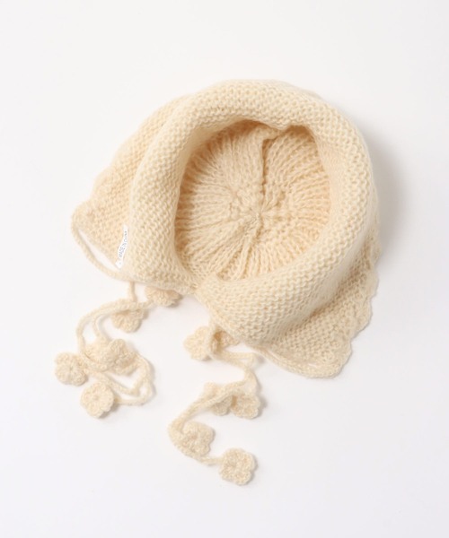 Three Four Time（ｽﾘｰﾌｫｰﾀｲﾑ）の「レース編みキャップ（ニットキャップ/ビーニー・レディース・ブラック/アイボリー・FREE）」の7枚目の写真