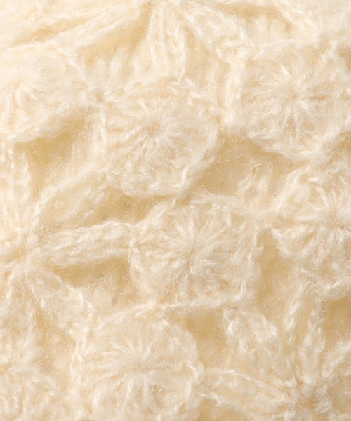 Three Four Time（ｽﾘｰﾌｫｰﾀｲﾑ）の「レース編みキャップ（ニットキャップ/ビーニー・レディース・ブラック/アイボリー・FREE）」の8枚目の写真