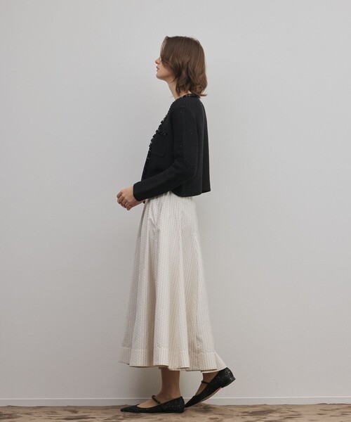 GRACE CONTINENTAL（グレースコンチネンタル）の「ブレードツイードニットジャケット（ノーカラージャケット・レディース・ホワイト/ブラック・36）」の14枚目の写真