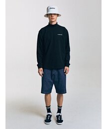 CONTEMENT（コンテメント）の「「運が良い気分」モックネックTシャツ（Tシャツ/カットソー）」