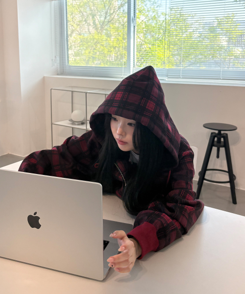 chancechance(チャンスチャンス)の「CEC CHECK ZIP-UP HOODIE(RED)(パーカー・メンズ・その他・OS)」の6枚目の写真