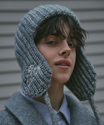 LAD EDITION（ラッドエディション）の「Logo Earmuff Knit Beanie_Gray（ニットキャップ/ビーニー）」