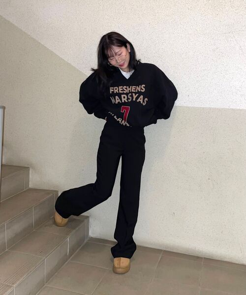 GCLIP(ジクリップ)の「シークレットバンディング スパン ブーツカット ロング スラックス(スラックス・レディース・ブラック・SMALL/MEDIUM/LARGE/X-LARGE)」の16枚目の写真