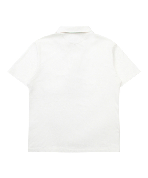SOLEW(ソル)の「ピケシルケット1ボタンポロシャツ_オフホワイト(ポロシャツ・メンズ・その他・SMALL/MEDIUM/LARGE/X-LARGE)」の2枚目の写真