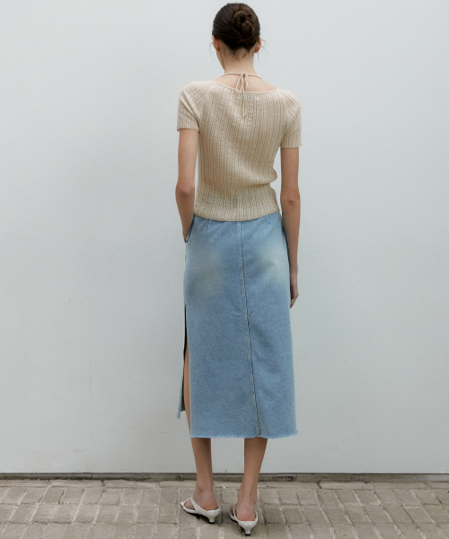OCTETTE(オテット)の「DENIM SLIT LONG SK(スカート・レディース・その他・MEDIUM)」の4枚目の写真