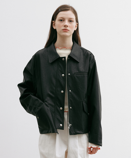 シャーリングフェイクレザージャケット