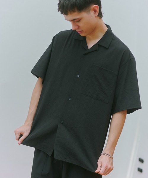 MAISON CLUB(メゾンクラブ)の「【MAISON CLUB】Open Collar Half Sleeve Shirt KKP/ 開襟ハーフスリーブシャツ(シャツ/ブラウス・メンズ・ブラック/ホワイト/ブラウン・M/L)」の14枚目の写真
