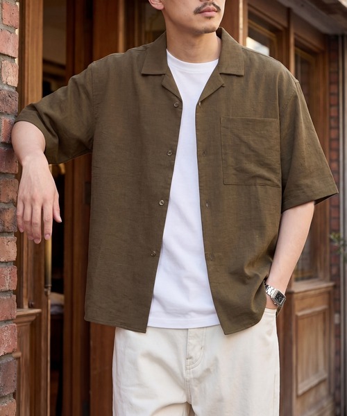 MAISON CLUB(メゾンクラブ)の「【MAISON CLUB】Open Collar Half Sleeve Shirt KKP/ 開襟ハーフスリーブシャツ(シャツ/ブラウス・メンズ・ブラック/ホワイト/ブラウン・M/L)」の19枚目の写真