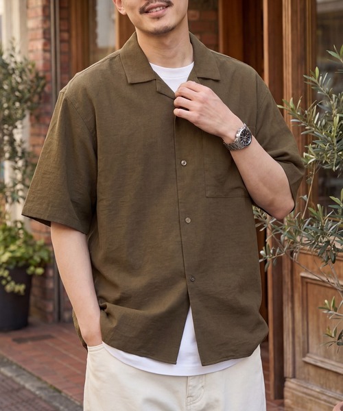MAISON CLUB(メゾンクラブ)の「【MAISON CLUB】Open Collar Half Sleeve Shirt KKP/ 開襟ハーフスリーブシャツ(シャツ/ブラウス・メンズ・ブラック/ホワイト/ブラウン・M/L)」の22枚目の写真