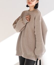 配色ニットプルオーバー
