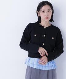 NATURAL BEAUTY BASIC（ナチュラルビューティーベーシック）の「◇エンブレムボタンニットジャケット（カーディガン/ボレロ）」