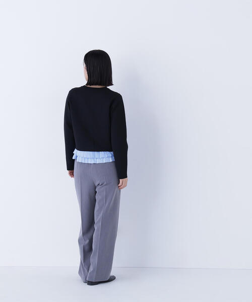 NATURAL BEAUTY BASIC（ナチュラルビューティーベーシック）の「◇エンブレムボタンニットジャケット（カーディガン/ボレロ・レディース・イエロー/ブラック/ピンク/オフホワイト・FREE）」の9枚目の写真