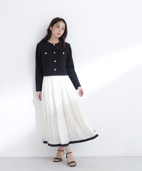 NATURAL BEAUTY BASIC（ナチュラルビューティーベーシック）の「◇エンブレムボタンニットジャケット（カーディガン/ボレロ・レディース・イエロー/ブラック/ピンク/オフホワイト・FREE）」の11枚目の写真