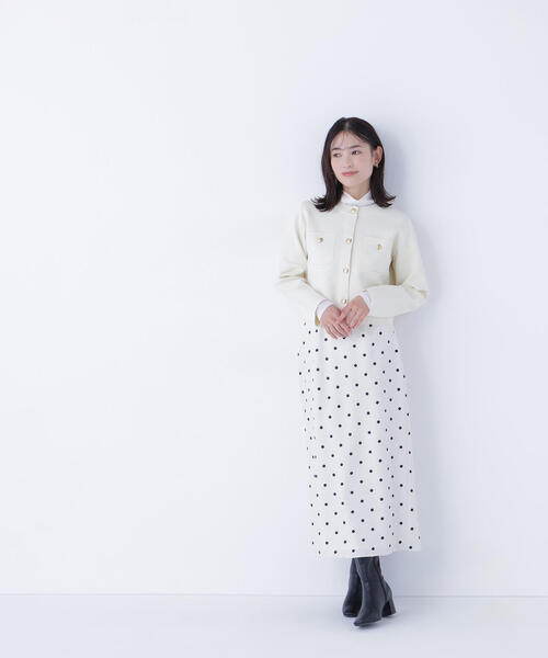 NATURAL BEAUTY BASIC（ナチュラルビューティーベーシック）の「◇エンブレムボタンニットジャケット（カーディガン/ボレロ・レディース・イエロー/ブラック/ピンク/オフホワイト・FREE）」の18枚目の写真